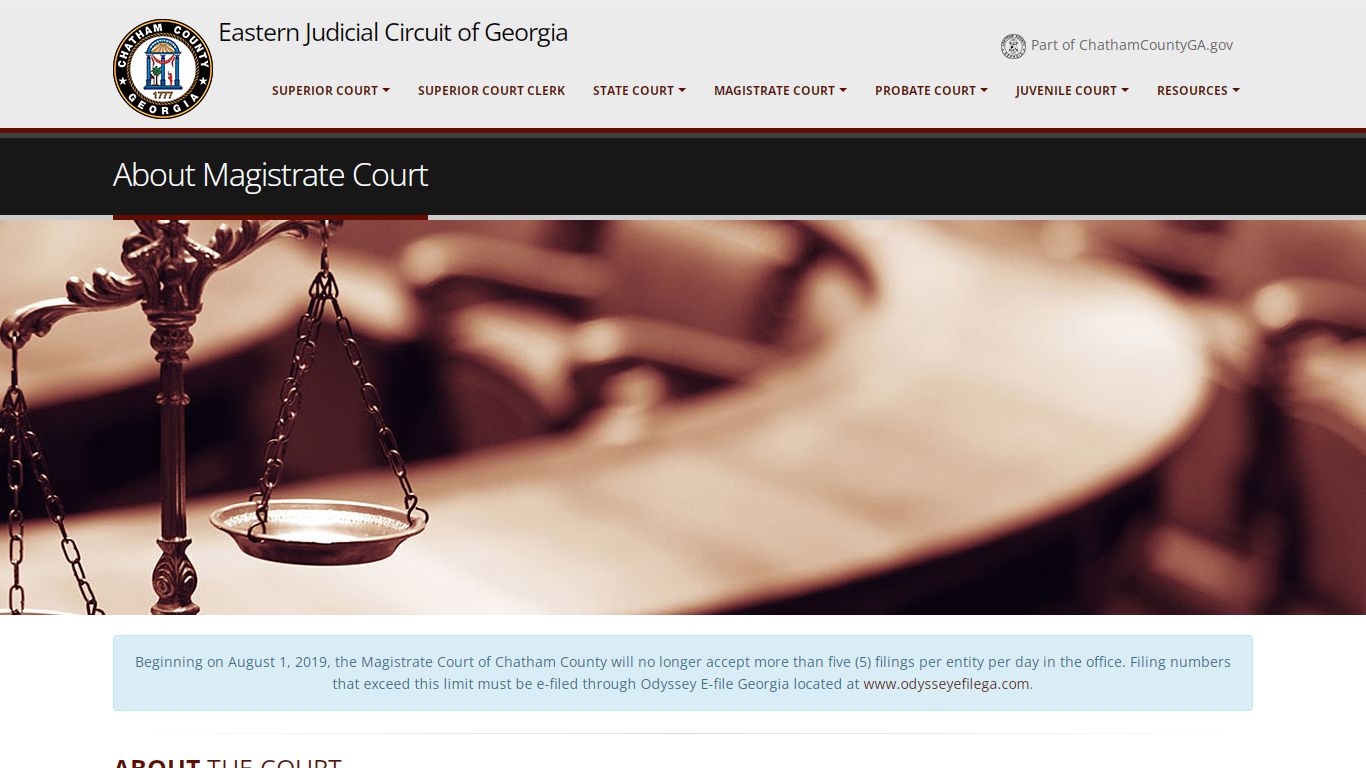 Chatham County, GA - Court System - About Magistrate Court